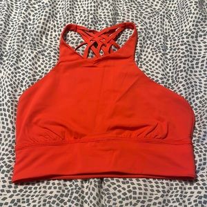 lululemon Free to Be Moved High Neck Long Line Bra Size 10 Thermal Red
